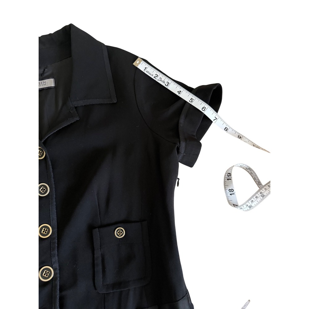 Anne Klein Black Button Front Collared Short Slee… - image 8
